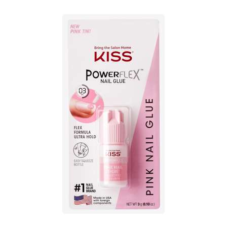 Клей для ногтей Kiss супер стойкий Розовый 3g BK139C