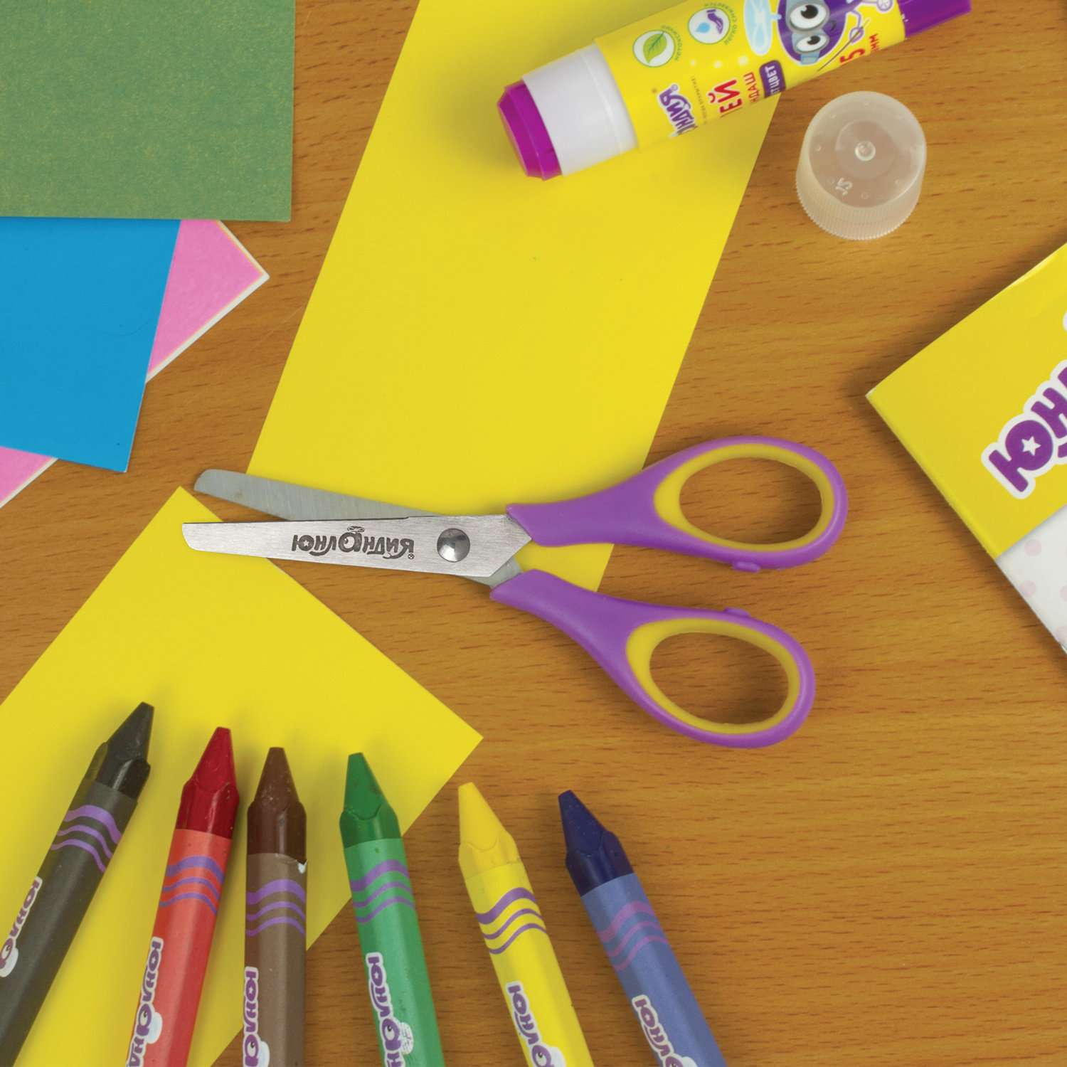 Ножницы Юнландия канцелярские детские для бумаги и картона в школу для правши - фото 5