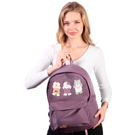Рюкзак с косметичкой Pretty Mania Коты фиолетовый
