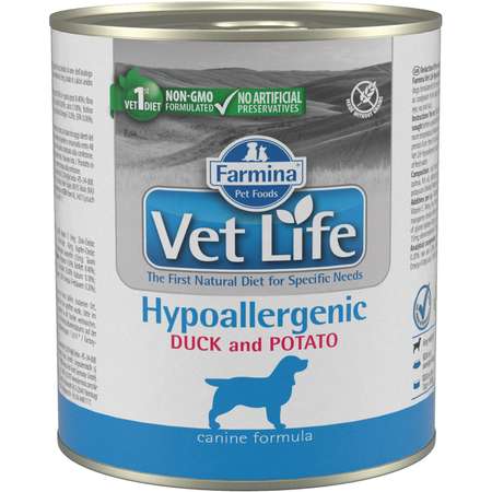 Корм для собак Farmina VetLife гипоаллергенный утка с картофелем 300г