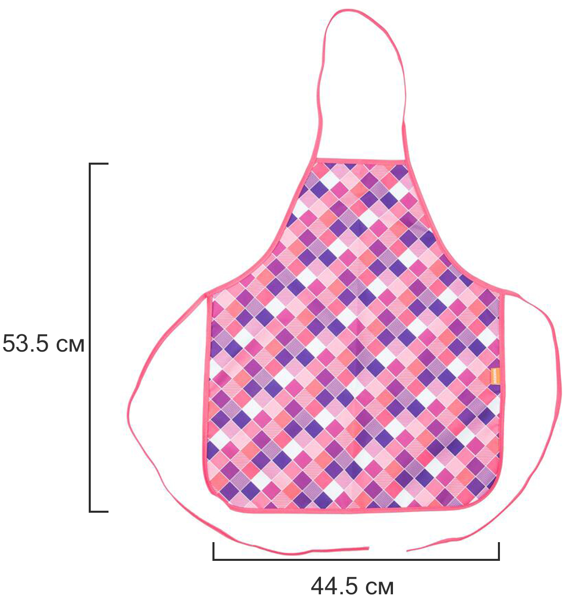 Фартук для труда №1 School Клетка розовая - фото 3