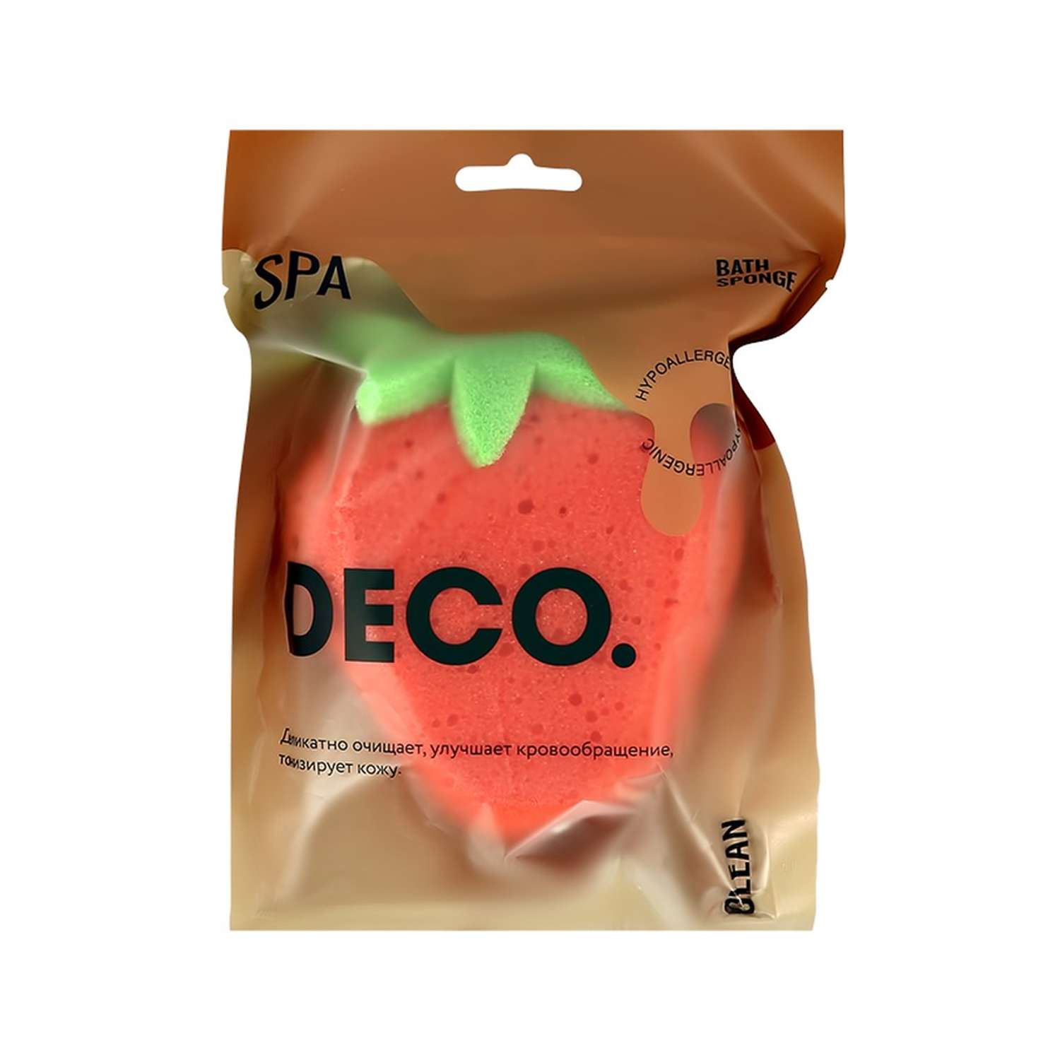Губка для тела DECO. со шнурком (strawberry) - фото 2