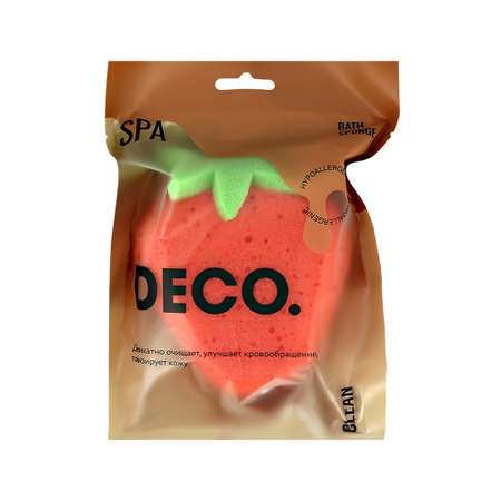 Губка для тела DECO. со шнурком (strawberry)