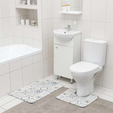 Набор ковриков SAVANNA для ванной и туалета SAVANNA «Мозаика» 2 шт: 50×80 см 40×50 см
