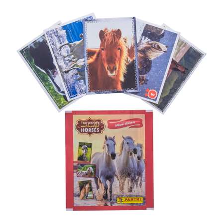 Набор коллекционных наклеек Panini Лошади Horses 12 пакетиков в комплекте из эко-блистеров