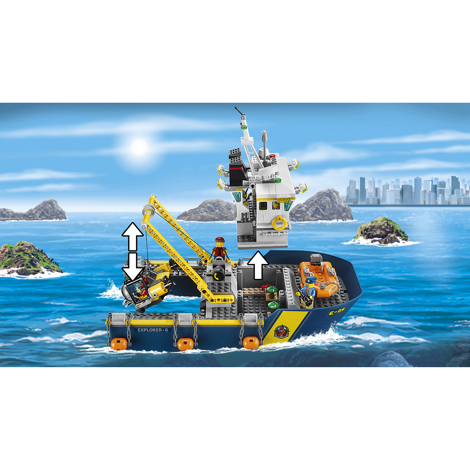 Конструктор LEGO City Deep Sea Explorers Корабль исследователей морских глубин (60095) - фото 8