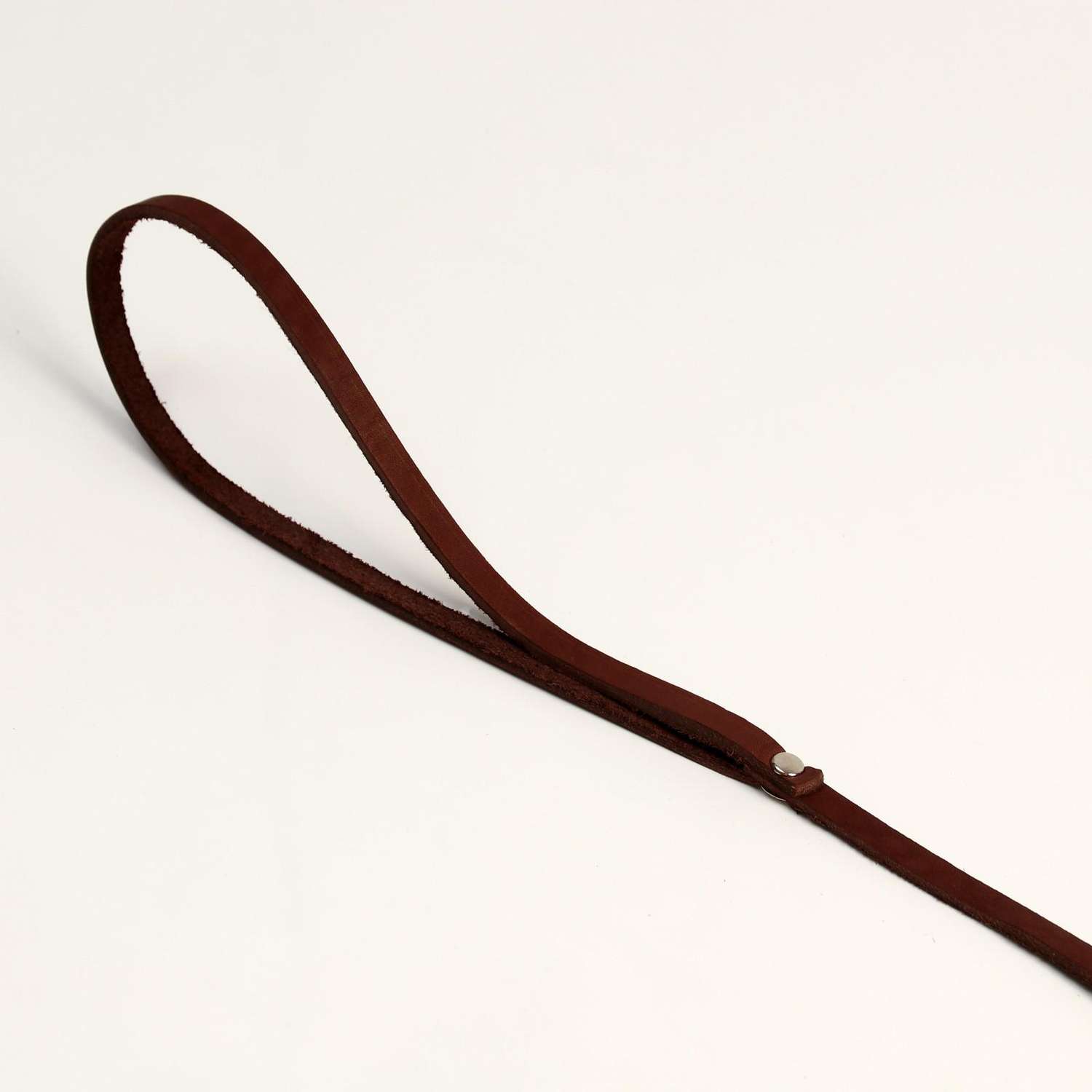Поводок Пижон кожаный однослойный 1.47 м х 0.8 см коричневый - фото 2
