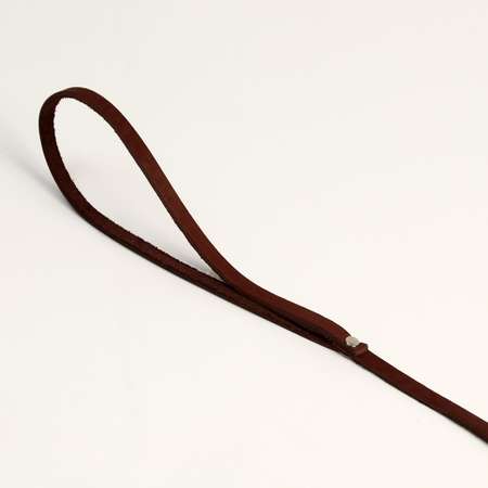 Поводок Пижон кожаный однослойный 1.47 м х 0.8 см коричневый