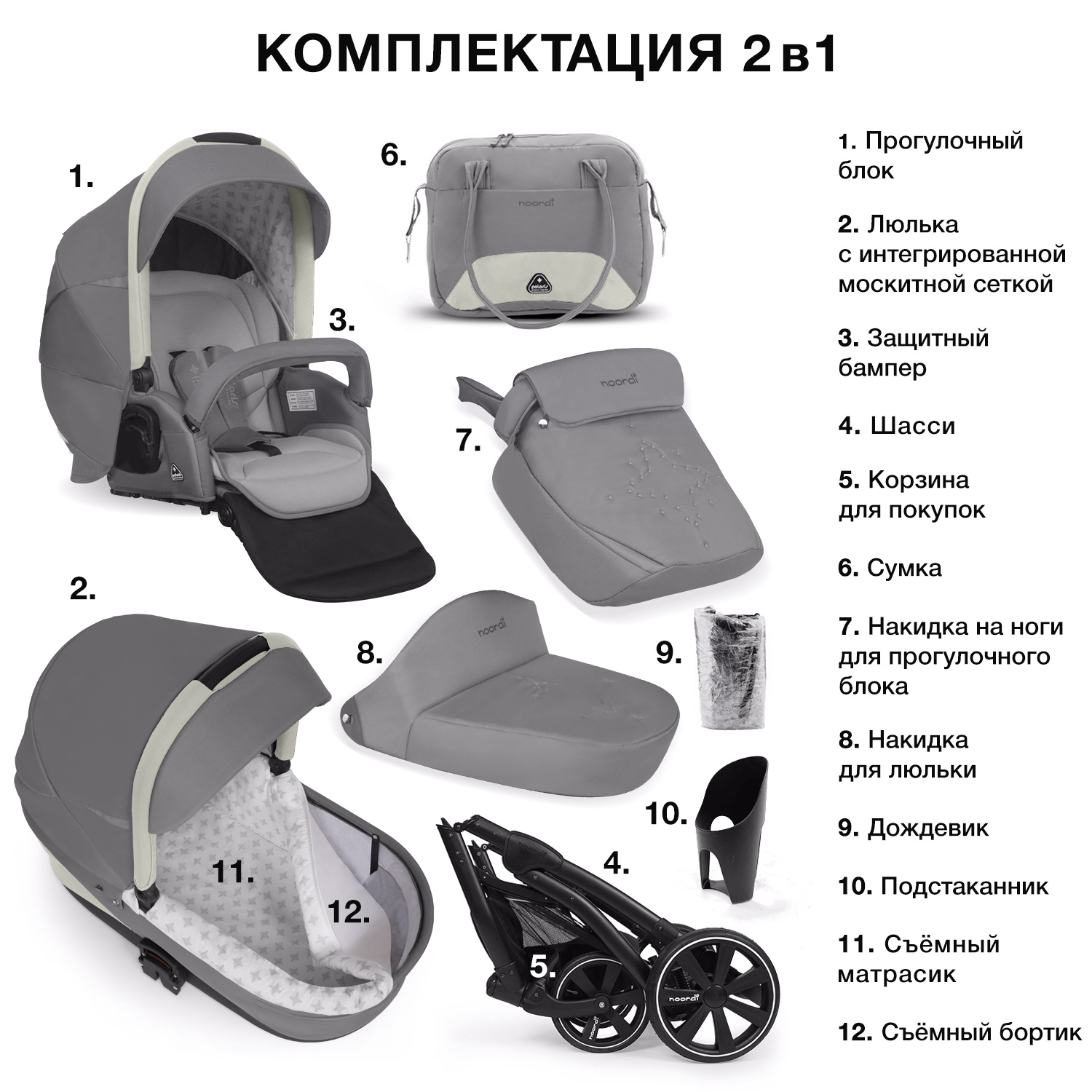 Коляска 2в1 Noordi Polaris Sport 653 - фото 7