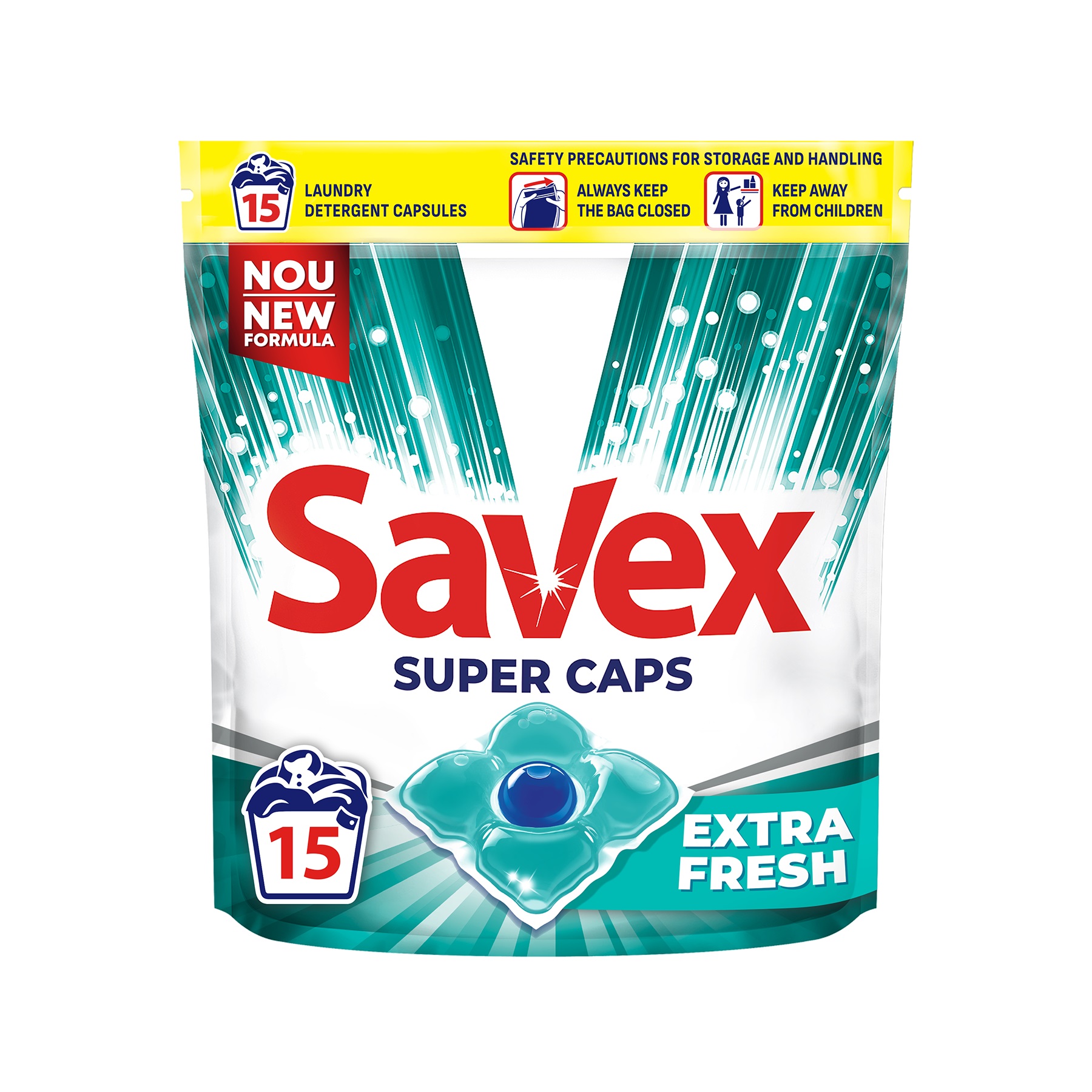 Капсулы для стирки SAVEX SUPER CAPS дополнительная свежесть 15 шт - фото 1