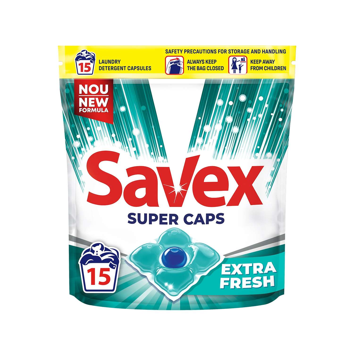 Капсулы для стирки SAVEX SUPER CAPS дополнительная свежесть 15 шт - фото 1