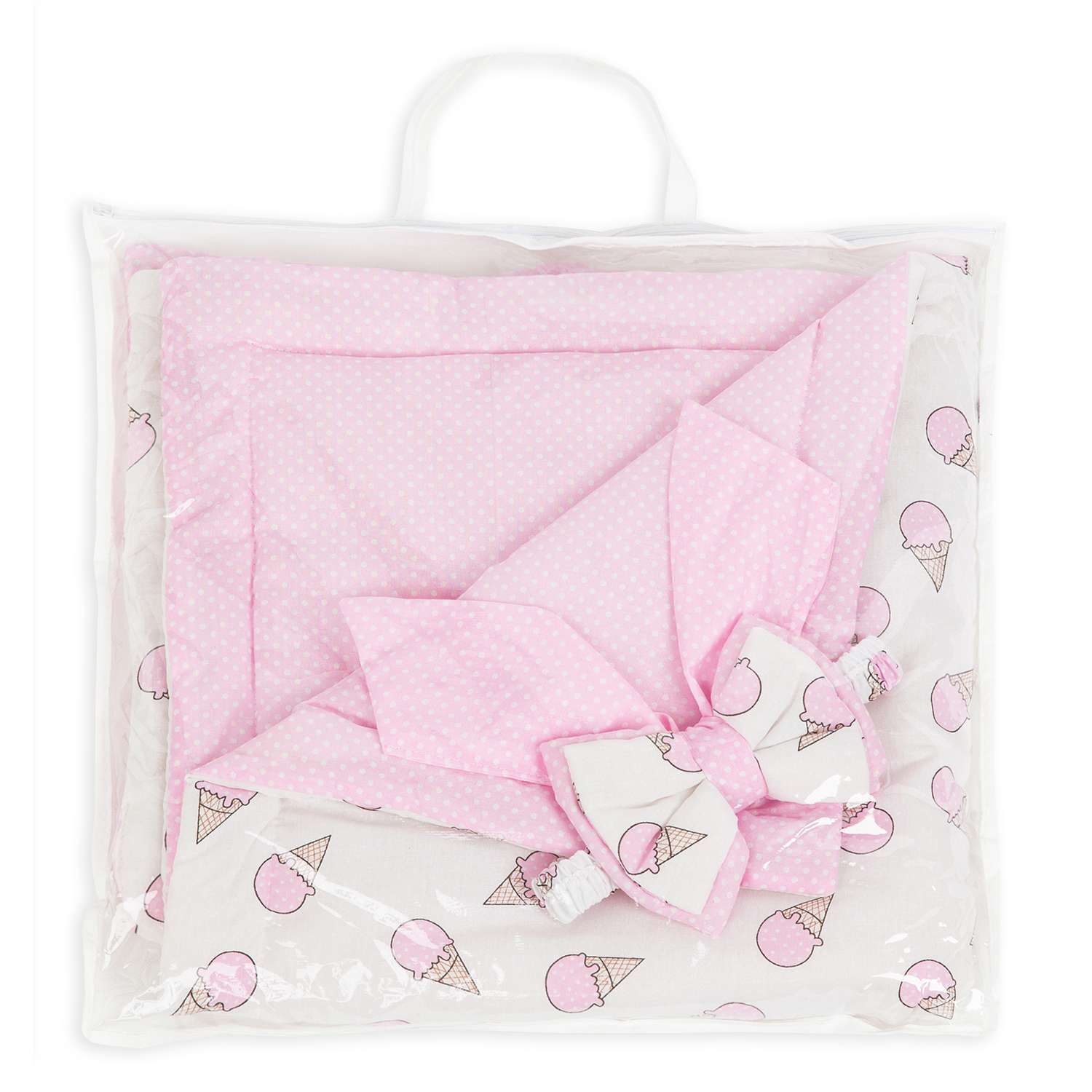 Конверт-одеяло Чудо-чадо для новорожденного на выписку «Времена года» мороженое/розовый - фото 6