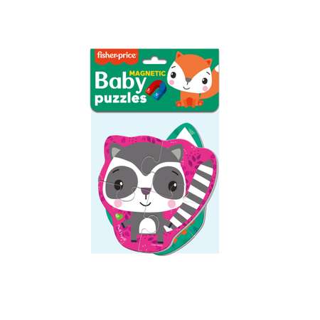 Набор пазлов Vladi Toys мягкие магнитные Baby puzzle Fisher-Price Лис и енот 2 картинки 7 элементов