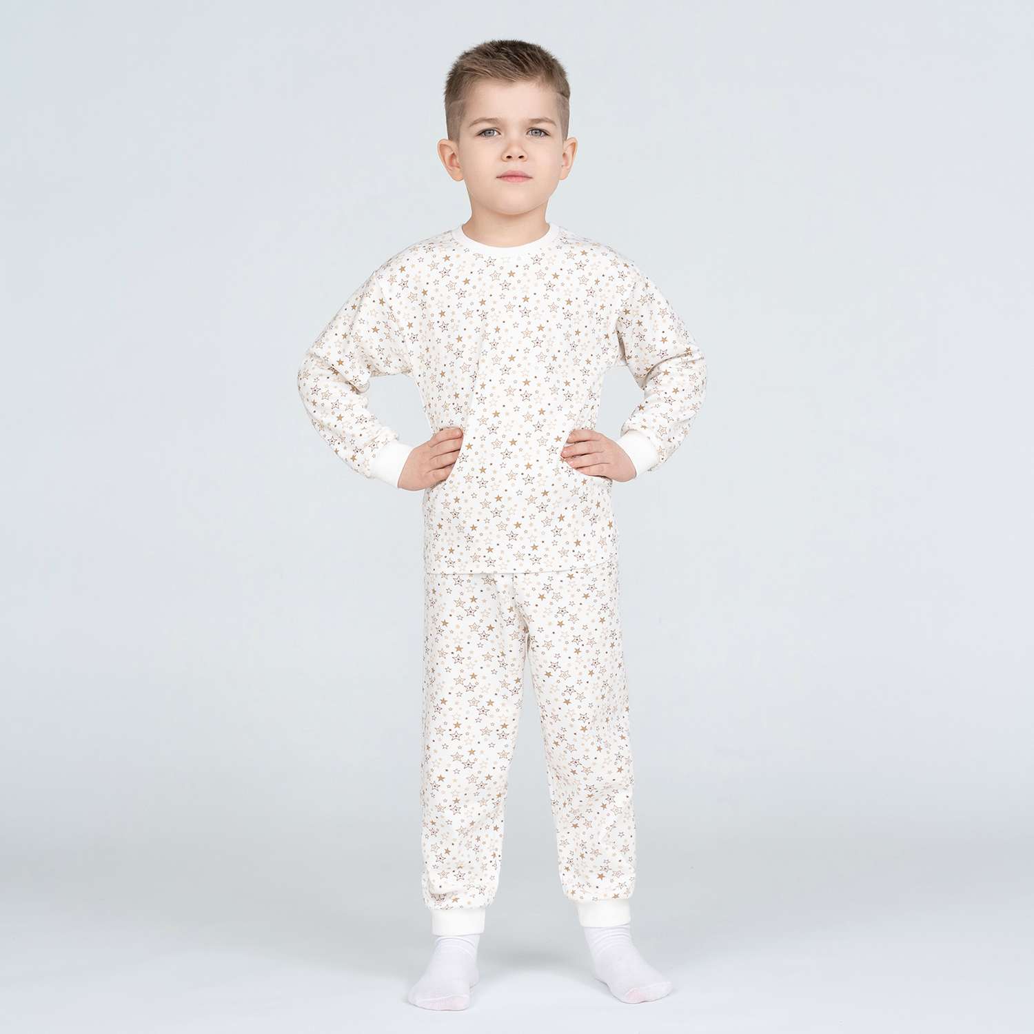 Пижама Утенок 800/1 молочный звезды - фото 2