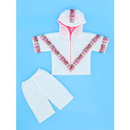 Комплект одежды Модница для пупса 43-48 см белый-розовый