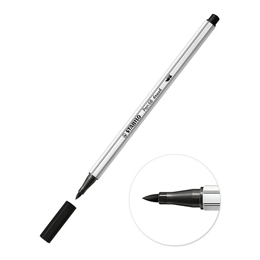 Фломастеры-кисть STABILO Pen 68 brush 12 цветов 568/12-21 - фото 2