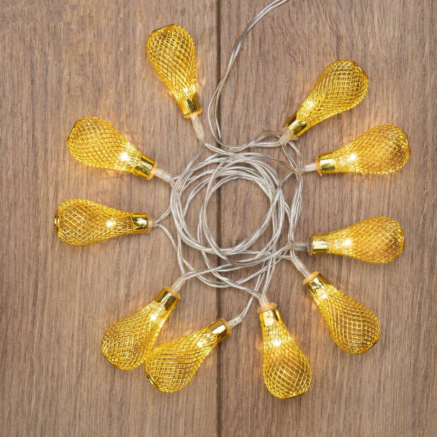 Светодиодная гирлянда NEON-NIGHT Восточные фонарики 1.5 м желтое свечение - фото 2