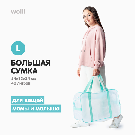 Сумка в роддом Wolli Матовый мятный комплект 3 шт