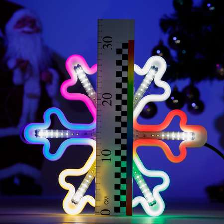 Фигура BABY STYLE Снежинка мультиколор с эффектом пульсирования LED гибкий неон улица 30 см