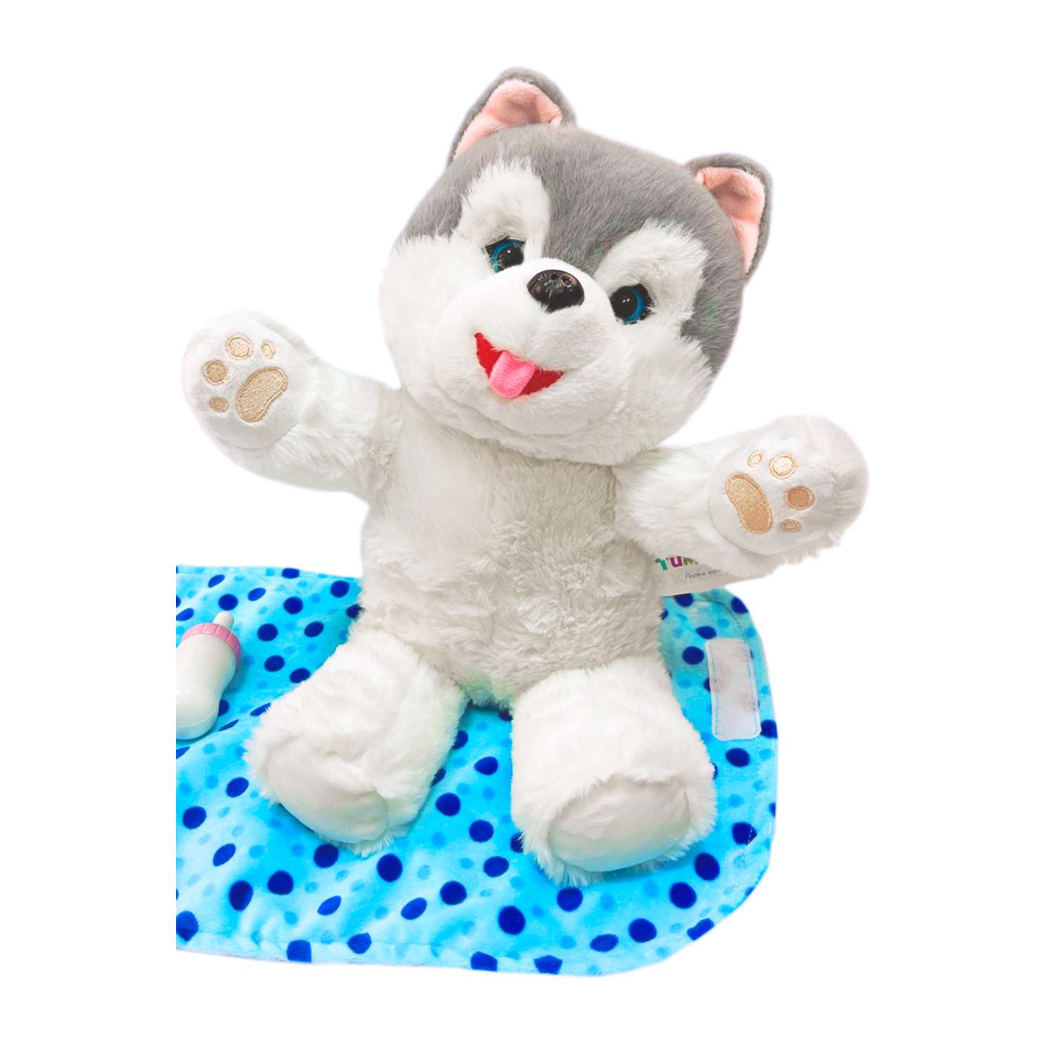 Мягкая интерактивная игрушка SHARKTOYS собачка с одеялом и бутылочкой - фото 19