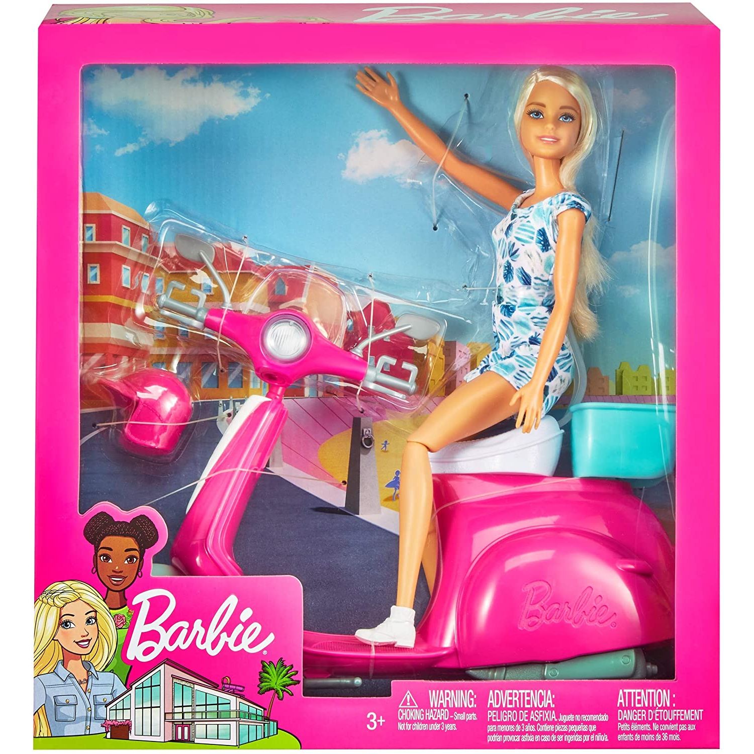 Набор игровой Mattel Barbie Блондинка на скутере GBK85 - фото 1