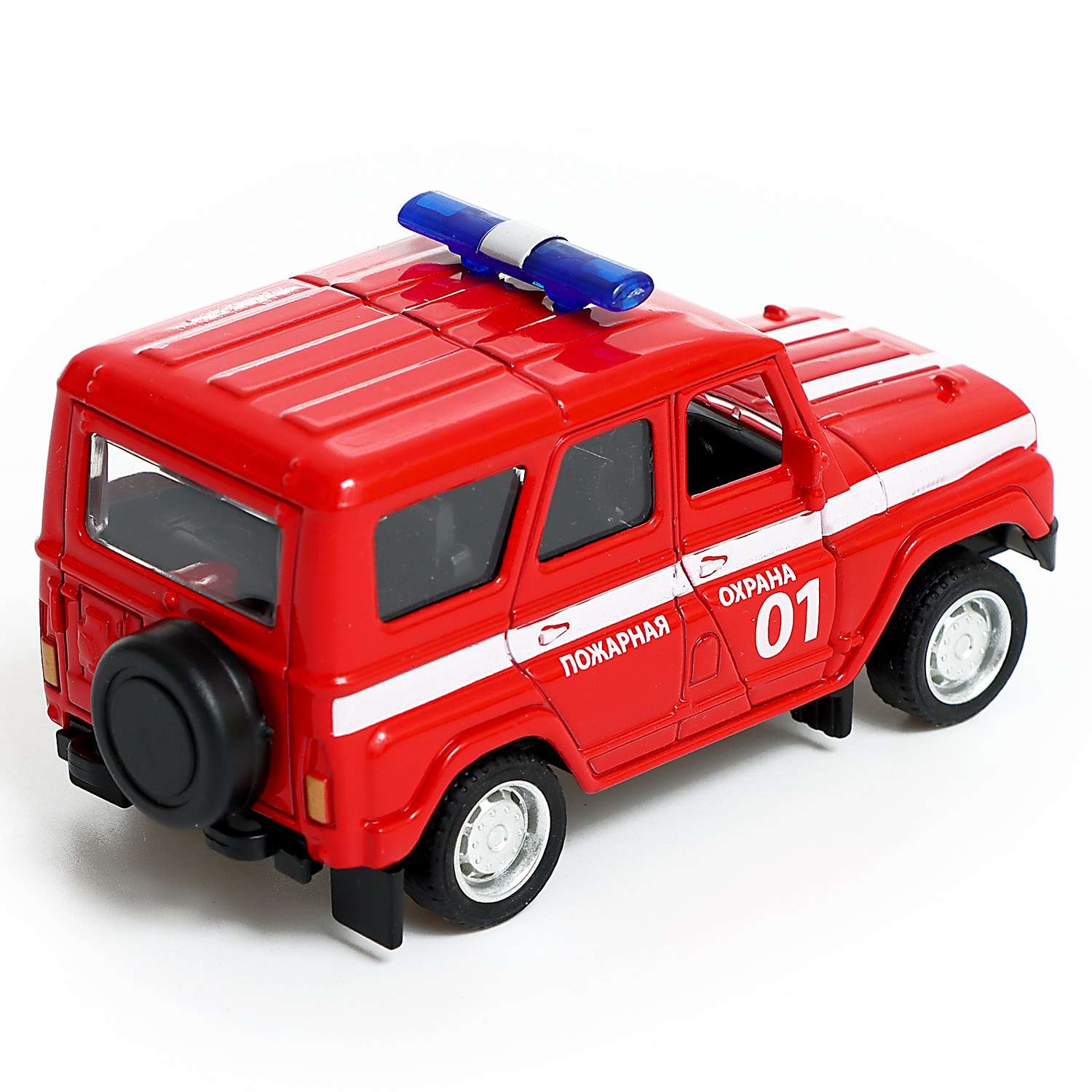 Машина Автоград металлическая УАЗ Hunter «Пожарная охрана» инерция 1:43 9351062 - фото 3