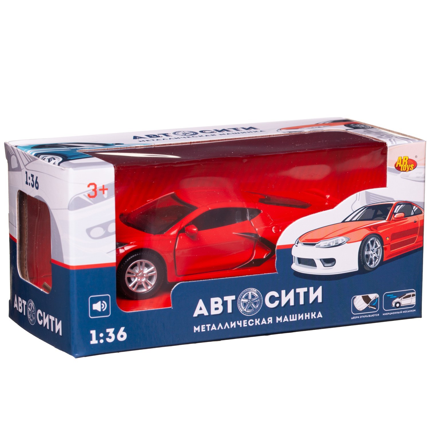 Автомобиль Abtoys АвтоСити 1:36 инерционный красный C-00524/красная - фото 3