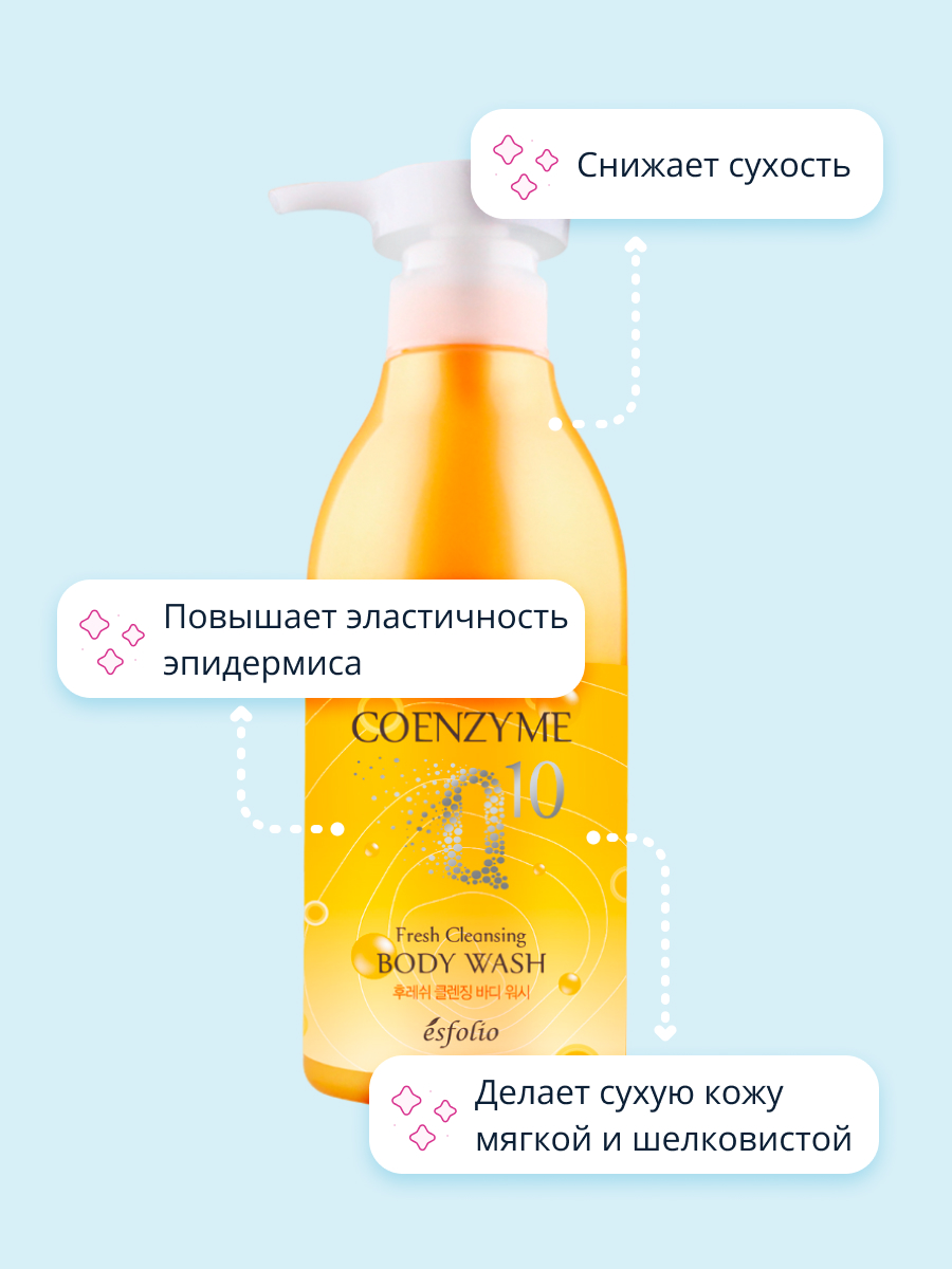 Гель для душа Esfolio Coenzyme q 10 увлажняющий 500 мл - фото 3