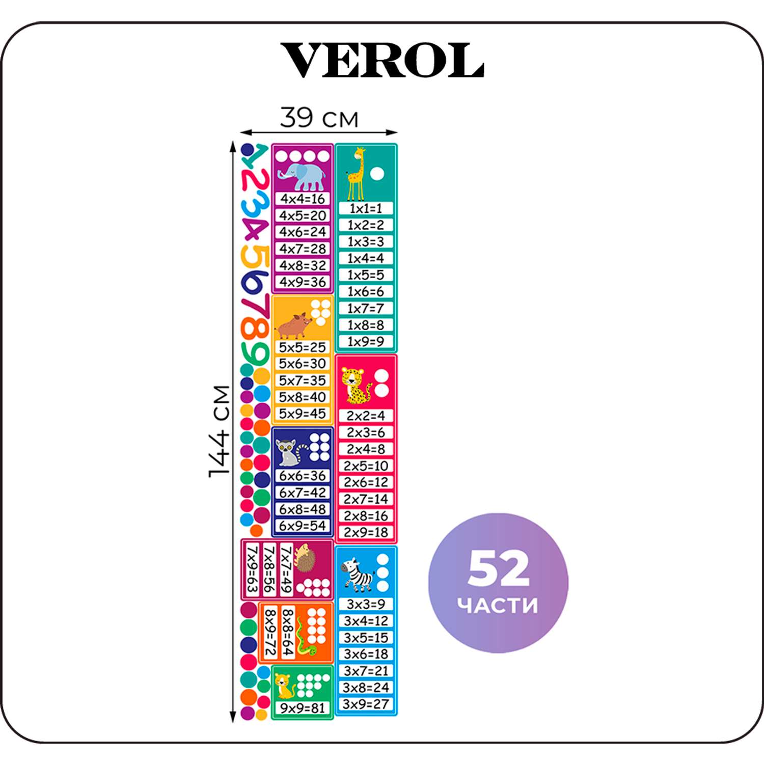 Наклейки интерьерные VEROL Таблица умножения - фото 2