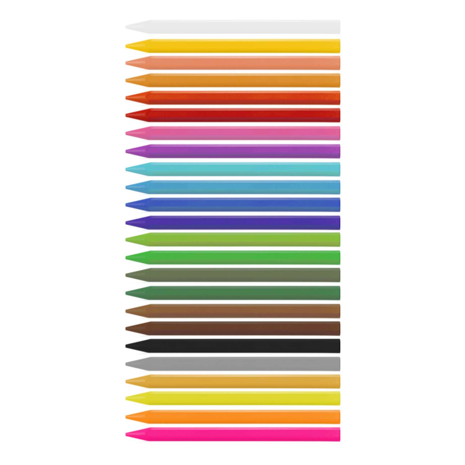 Набор цветных карандашей MILAN пластиковых 24 шт включая металлик и флуоресцентные трехгранный корпус - фото 2