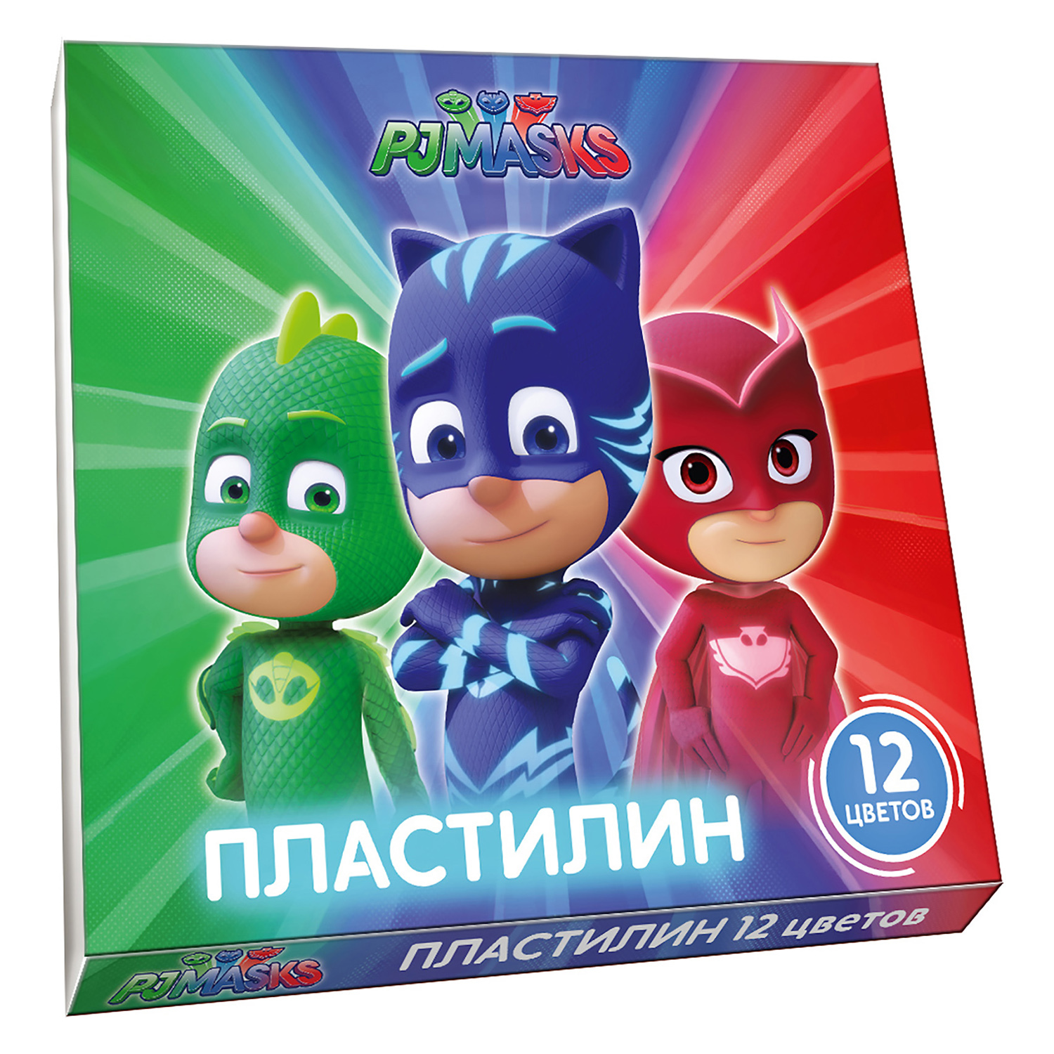 Пластилин PJ masks 12 цв. - фото 1