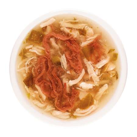 Корм для кошек Деревенские лакомства суп из курицы с говядиной и шпинатом пауч 35г