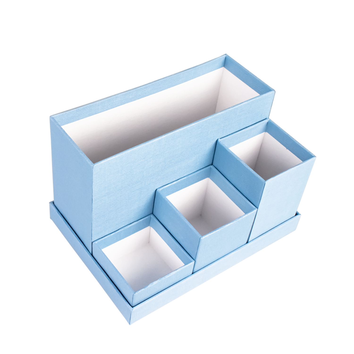 Органайзер настольный Cartonnage с 4 отдельными элементами для хранения канцелярии Классик голубой - фото 1