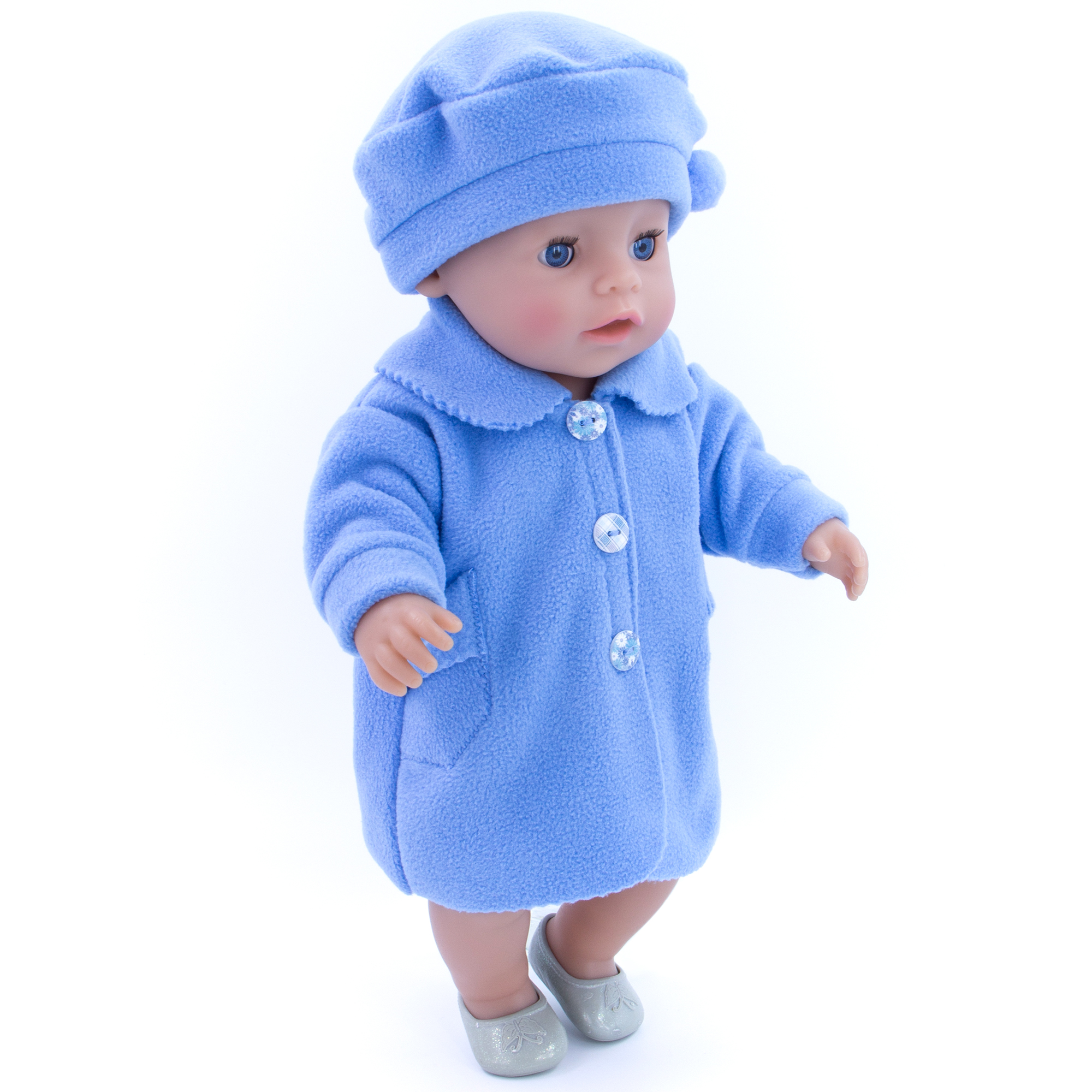 Комплект одежды Модница Пальто с беретом для пупса 43-48 см 6119 голубой 6119голубой - фото 3
