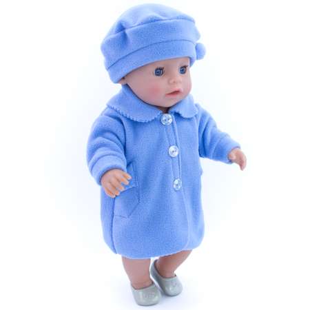 Комплект одежды Модница Пальто с беретом для пупса 43-48 см 6119 голубой