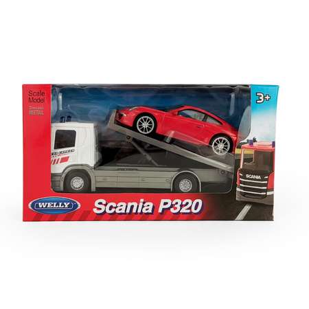 Набор Welly Модели машин грузовик Scania 1:57 и Porsche 911 Carrera S 1:43