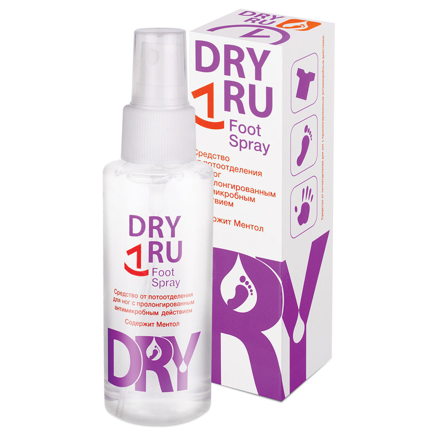 Дезодорант для ног Dry RU Foot Spray 100мл - фото 1