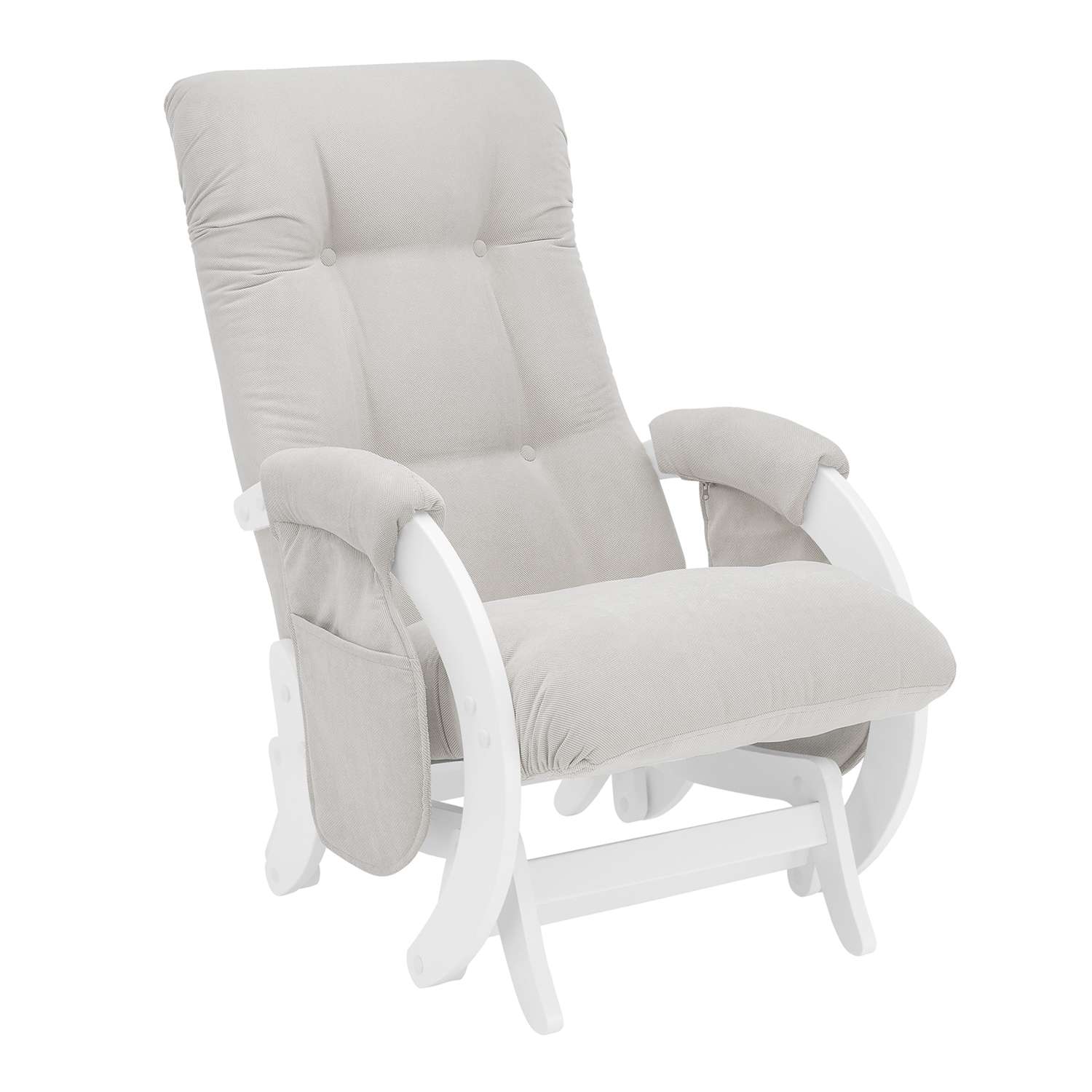 Кресло для кормления Milli Smile с карманами Молочный дуб / ткань Verona Light Grey - фото 1