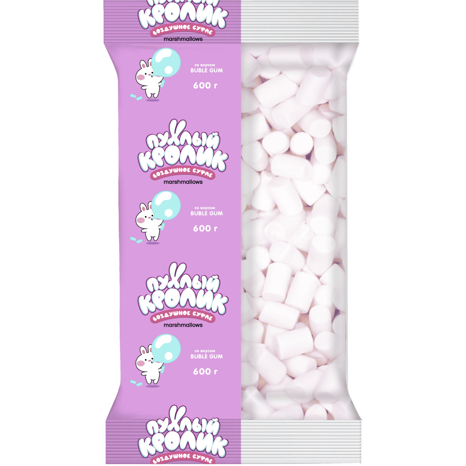 Маршмеллоу Пухлый кролик Воздушное суфле Marshmallows со вкусом Bubble Gum 600 гр - фото 1