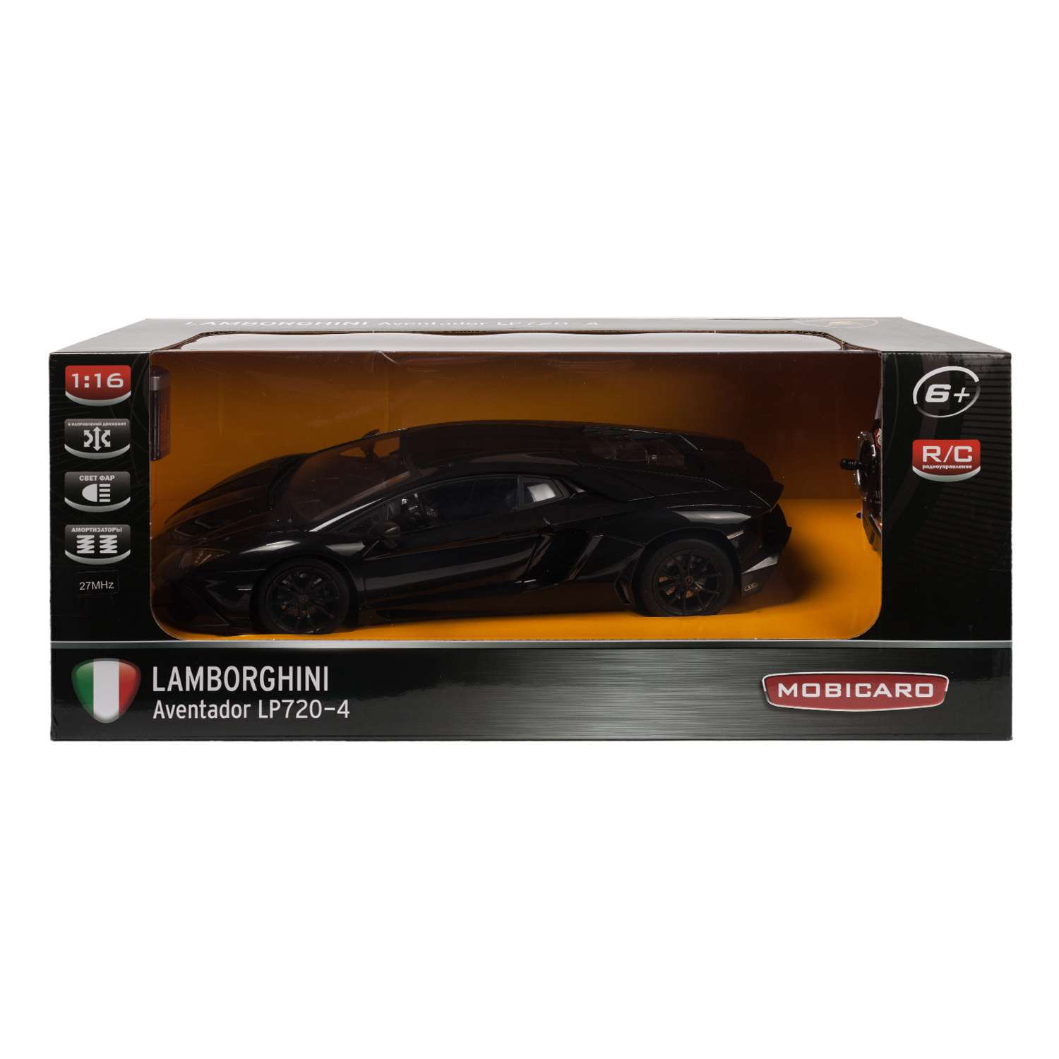 Машинка на радиоуправлении Mobicaro Lamborghini Aventador LP720-4 1:16 Чёрная - фото 3