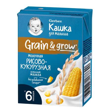 Кашка молочная Gerber рисово-кукурузная 200мл с 6месяцев