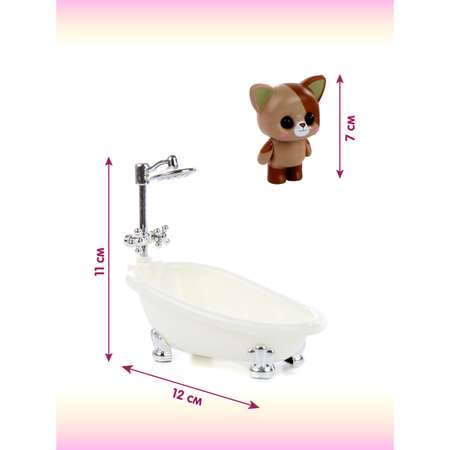 Мебель для кукол Veld Co Ванная комната и котик