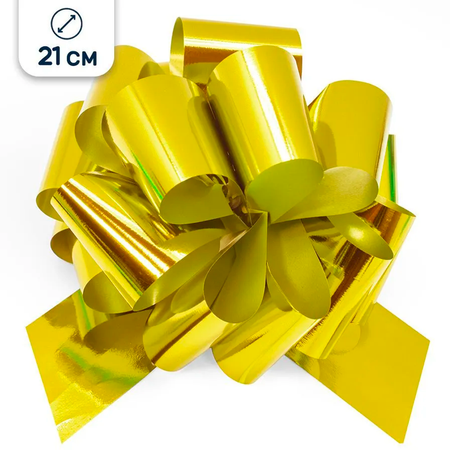 Бант для подарка Riota золотой 21 см 1 шт