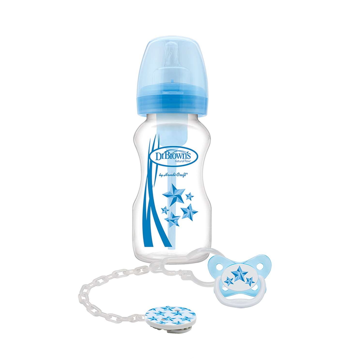 Набор бутылочек Dr Brown's антиколиковых с широким горлышком подарочный 4предмета Синий WB91406 - фото 1