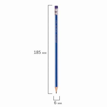 Карандаш чернографитный Brauberg GX-100 HB с ластиком 181720