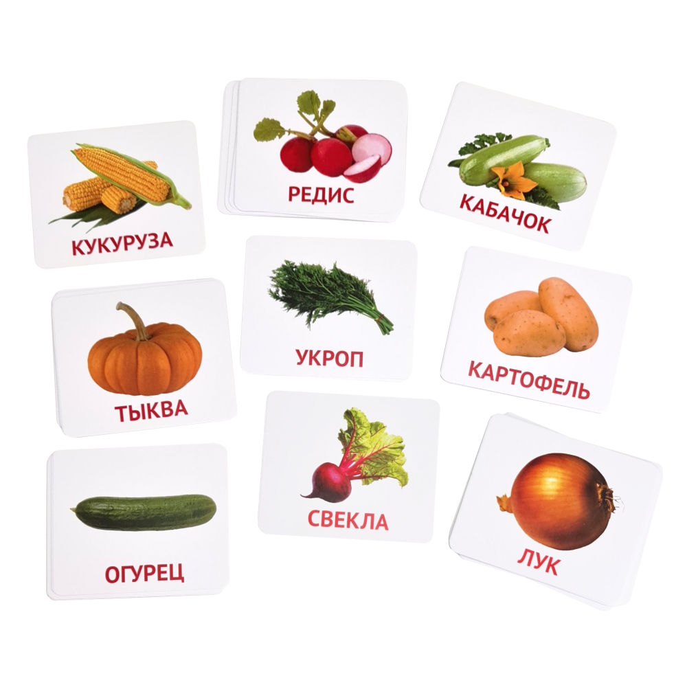 Развивающие обучающие карточки Крокуспак Овощи 30 шт - настольная игра для детей - фото 4
