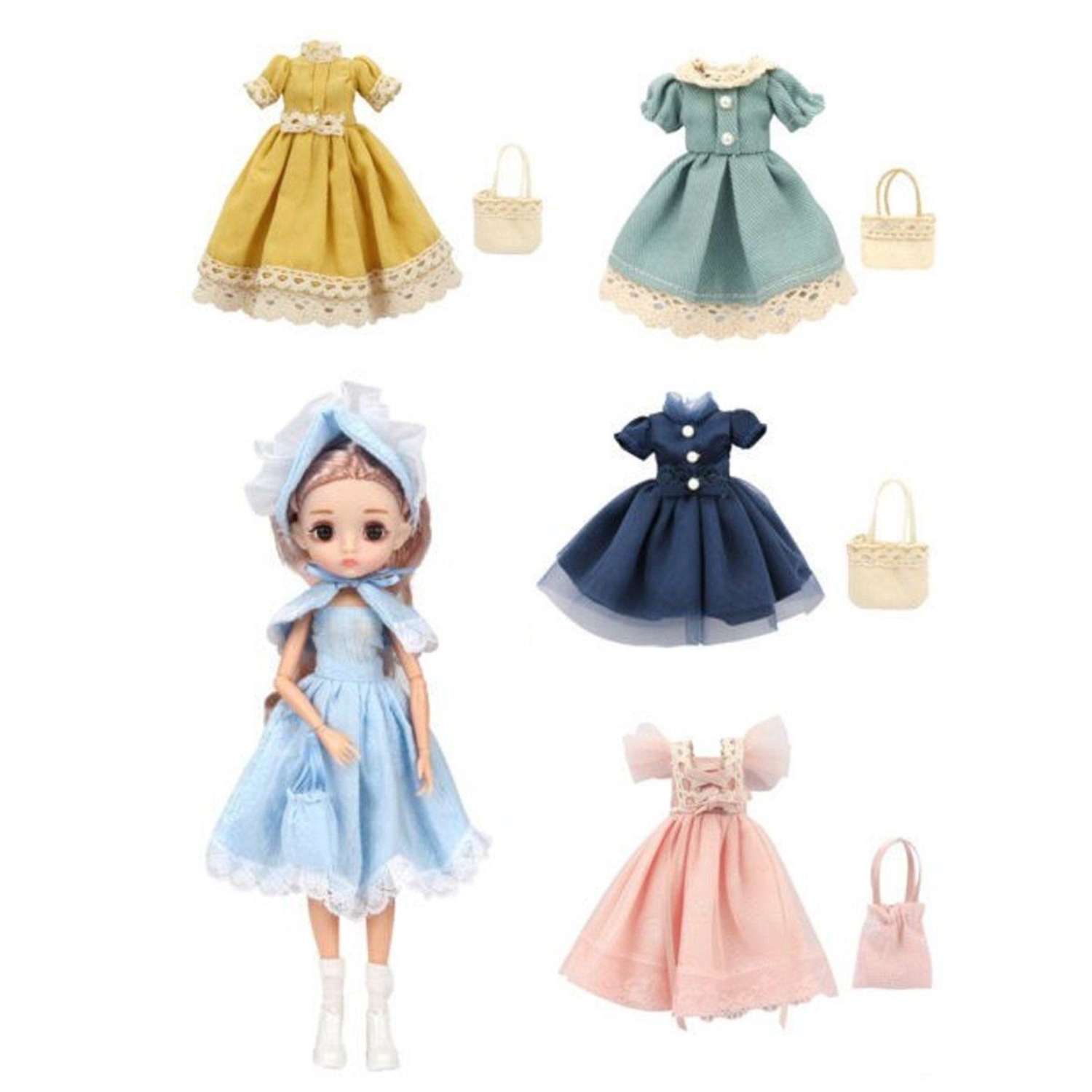 Кукла шарнирная 26 см Soul Sister с набором аксессуаров и одежды в подарочной коробке YW-DOLL26-05/голубой - фото 8