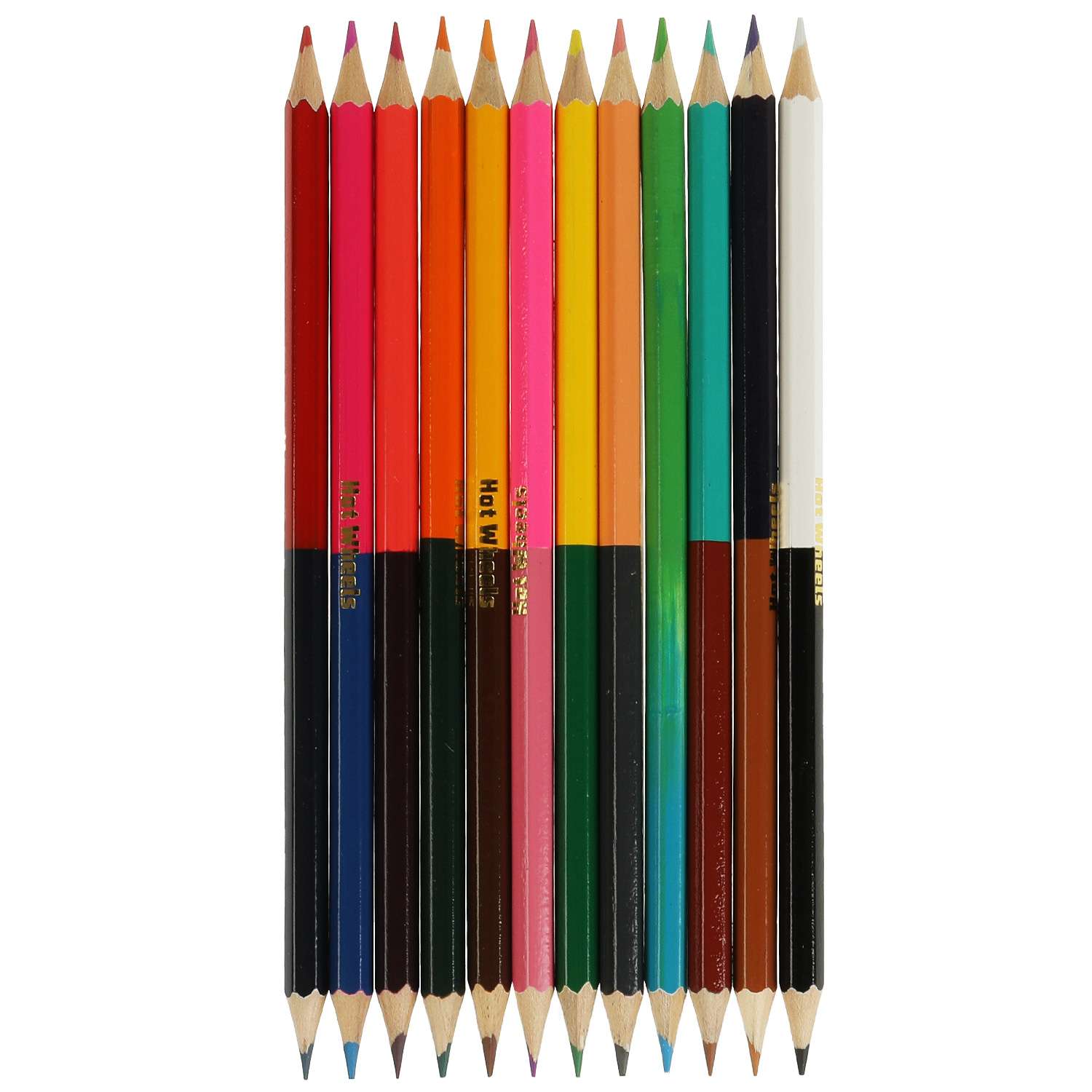 Цветные карандаши Умка Hot Wheels двусторонние 24 цвета 12 штук 329576 - фото 2