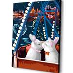 Картина по номерам Art sensation холст на подрамнике 40х50 см Влюбленные кролики