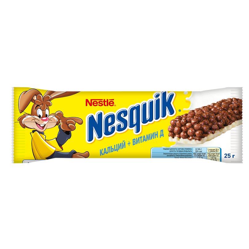 Батончик шоколадный Nesquik с цельными злаками 25г - фото 1